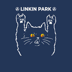 Свитшот хлопковый мужской Linkin Park 2024 rock cat, цвет: тёмно-синий — фото 2