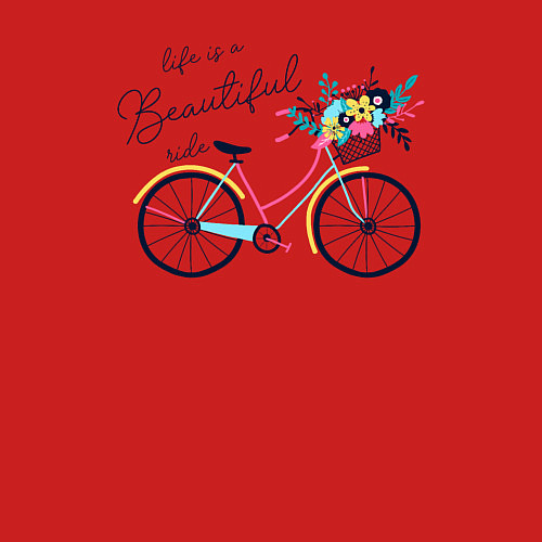 Мужской свитшот Жизнь это прекрасная поездка / Красный – фото 3