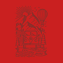 Свитшот хлопковый мужской Поездка в горы, цвет: красный — фото 2