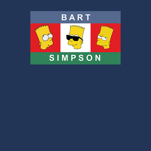 Мужской свитшот Bart Simpson дикая голова / Тёмно-синий – фото 3