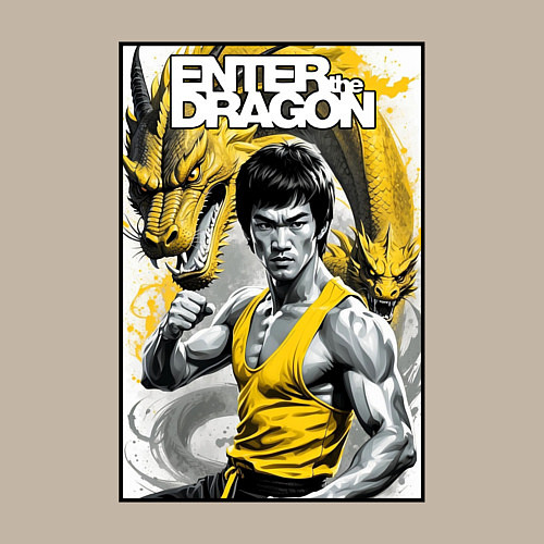 Мужской свитшот Выход дракона - Брюс Ли / Миндальный – фото 3