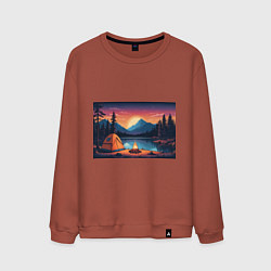 Мужской свитшот В лесу с палаткой