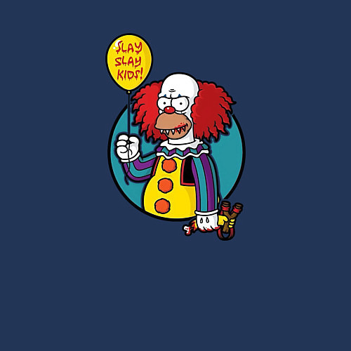 Мужской свитшот Клоун Оно - Симпсоны / Тёмно-синий – фото 3