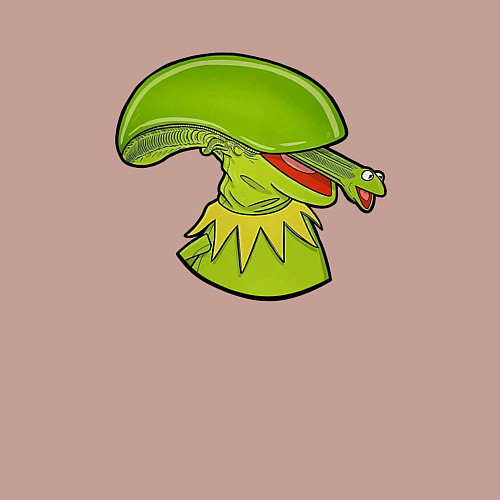 Мужской свитшот Кермит - Чужой / Пыльно-розовый – фото 3