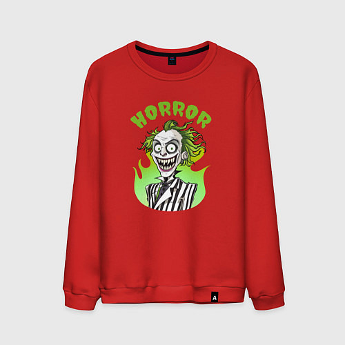 Мужской свитшот Битлджус - хоррор / Красный – фото 1
