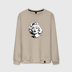 Мужской свитшот Мэрилин Монро в черно белом цвете