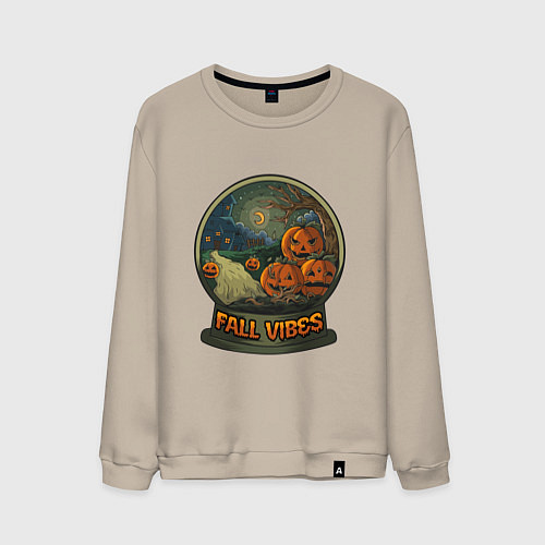 Мужской свитшот Стеклянный шар fall vibes / Миндальный – фото 1
