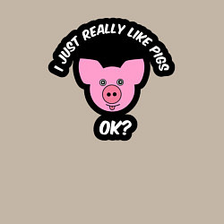 Свитшот хлопковый мужской Мне очень нравятся свиньи, цвет: миндальный — фото 2