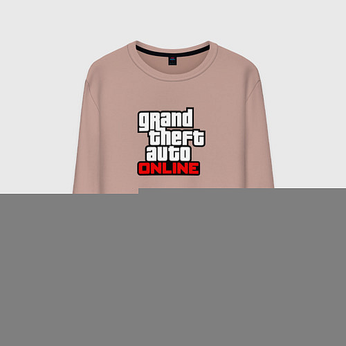 Мужской свитшот GTA online logo game / Пыльно-розовый – фото 1