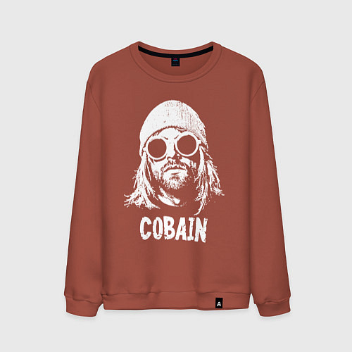 Мужской свитшот Nirvana - Cobain / Кирпичный – фото 1