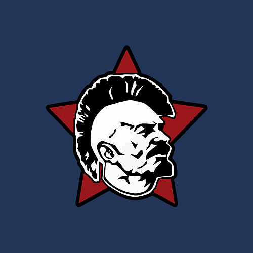 Мужской свитшот Значок - Владимир Ленин панк / Тёмно-синий – фото 3
