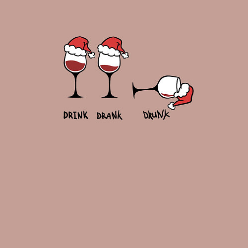 Мужской свитшот Drink drank drunk - New Year / Пыльно-розовый – фото 3