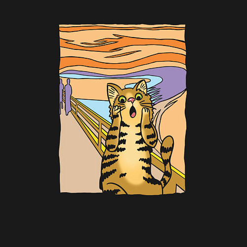 Мужской свитшот Кот крик / Черный – фото 3