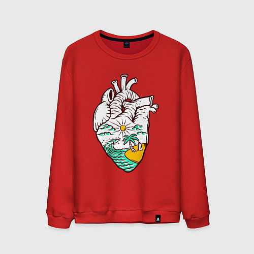 Мужской свитшот Остров сердца / Красный – фото 1