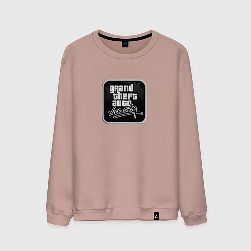 Мужской свитшот GTA logo black / Пыльно-розовый – фото 1