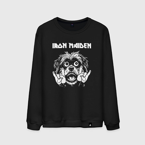 Мужской свитшот Iron Maiden rock dog / Черный – фото 1