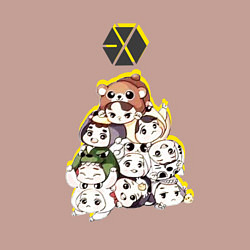 Свитшот хлопковый мужской Exo в виде милых зверушек, цвет: пыльно-розовый — фото 2