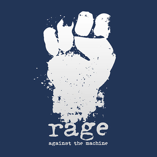 Мужской свитшот RATM - white fist / Тёмно-синий – фото 3