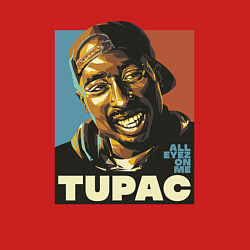 Свитшот хлопковый мужской Tupac - all eyez on me, цвет: красный — фото 2