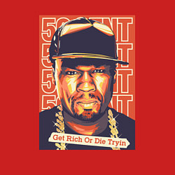 Свитшот хлопковый мужской 50 cent get rich, цвет: красный — фото 2