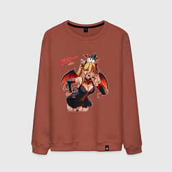 Свитшот хлопковый мужской Паэур ведьма - Человек бензопила, цвет: кирпичный