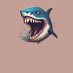 Свитшот хлопковый мужской Не грустная акула, цвет: пыльно-розовый — фото 2