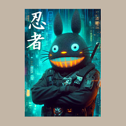 Свитшот хлопковый мужской Cyber Totoro - ninja, цвет: миндальный — фото 2