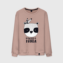 Свитшот хлопковый мужской Wild panda, цвет: пыльно-розовый