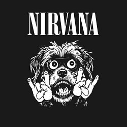 Свитшот хлопковый мужской Nirvana rock dog, цвет: черный — фото 2