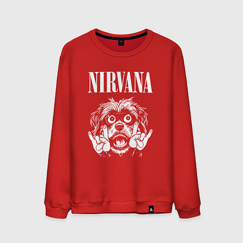 Мужской свитшот Nirvana rock dog / Красный – фото 1