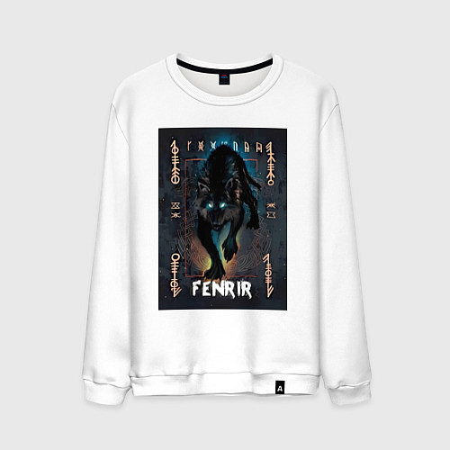 Мужской свитшот Fenrir black vinyl / Белый – фото 1