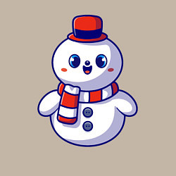 Свитшот хлопковый мужской Милый снеговик, цвет: миндальный — фото 2