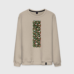 Свитшот хлопковый мужской Halloween skulls, цвет: миндальный