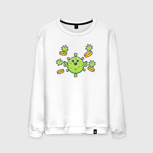 Мужской свитшот Money virus / Белый – фото 1