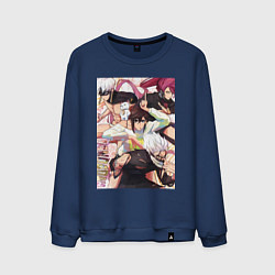 Свитшот хлопковый мужской Дандадан: Момо Аясэ, цвет: тёмно-синий