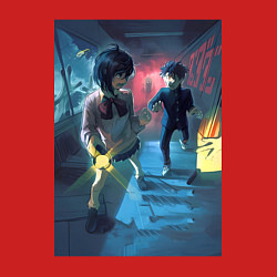 Свитшот хлопковый мужской Дандадан: Момо Аясэ, цвет: красный — фото 2