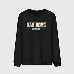 Свитшот хлопковый мужской Bad boy for life, цвет: черный