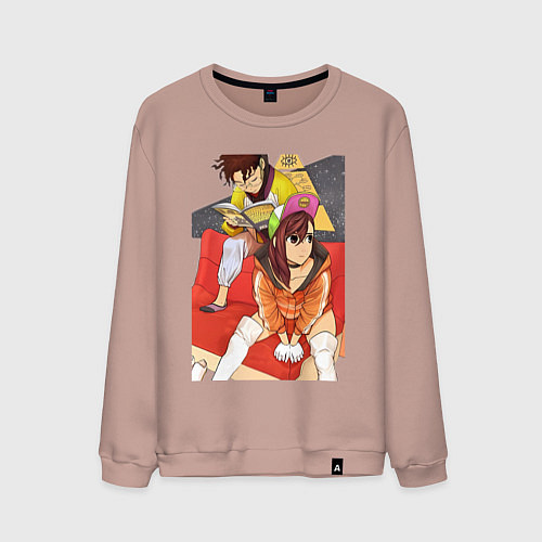 Мужской свитшот Дандадан: Момо Аясэ / Пыльно-розовый – фото 1
