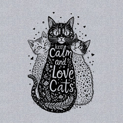 Свитшот хлопковый мужской Keep calm and love cats, цвет: меланж — фото 2