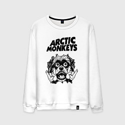 Свитшот хлопковый мужской Arctic Monkeys - rock dog, цвет: белый