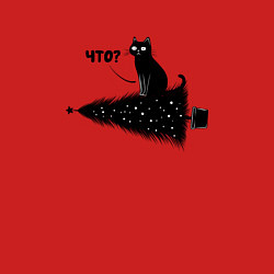 Свитшот хлопковый мужской Котик уронил елку, цвет: красный — фото 2
