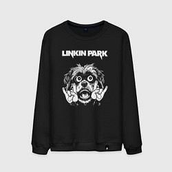 Свитшот хлопковый мужской Linkin Park rock dog, цвет: черный