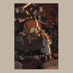 Свитшот хлопковый мужской Тыква мистика, цвет: миндальный — фото 2