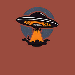 Свитшот хлопковый мужской Летающая тарелка, цвет: кирпичный — фото 2