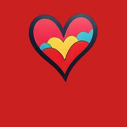 Свитшот хлопковый мужской Яркое сердечко, цвет: красный — фото 2