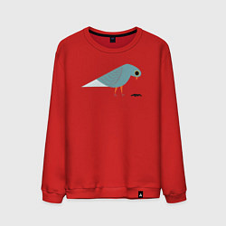 Свитшот хлопковый мужской Голубь и семечки, цвет: красный