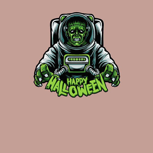 Мужской свитшот Франкенштейн хэллоуин / Пыльно-розовый – фото 3