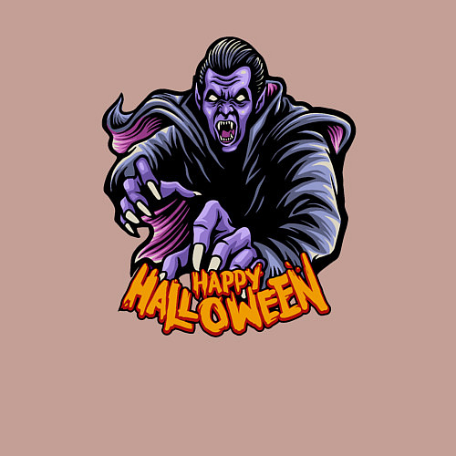 Мужской свитшот Хэллоуин вампир / Пыльно-розовый – фото 3