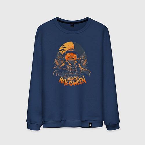 Мужской свитшот Ночь хэллоуина / Тёмно-синий – фото 1