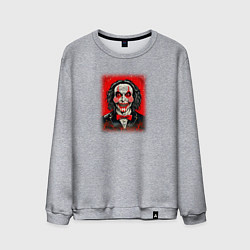 Свитшот хлопковый мужской Кукла Билли из фильма Пила, цвет: меланж